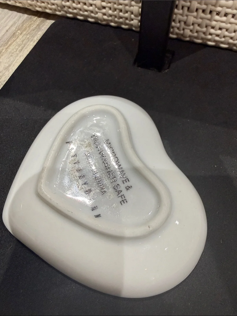 Small Pottery Barn White Heart Ceramic Trinket Dish